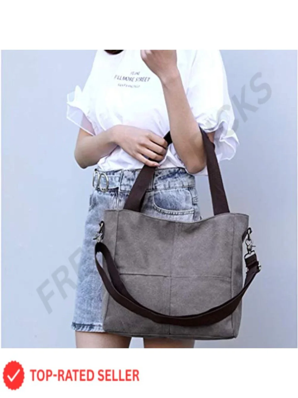 Canvas Tote Bag Shoulder Crossbody Work Purses Travel Satchel